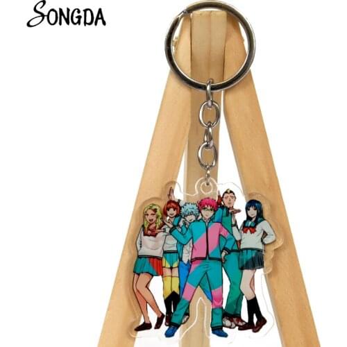 The Disastrous Life of Saiki Kusuo Keychain Anime Manga Figures Saiki Kusuo Acrylic Key Ring Cartoon Original Keychains Gifts