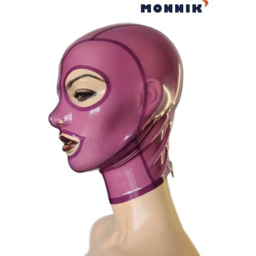 MONNIK latexLatex Rubber Mask Translucent Colors With Trim and Zipper Latex mask