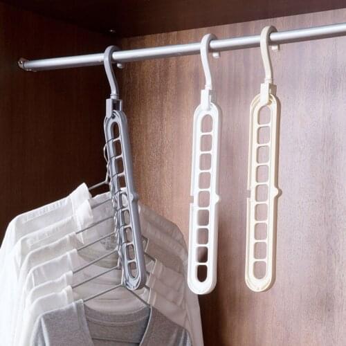 1Pcs Multifunction Clothes Hanger Multi-port Support Circle Clothes Drying Rack Home Plastic Hanger Storage Racka Space Saving