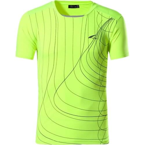 Jeansian Mens Sport Tee Shirt Tshirt T-shirt Running Gym Fitness Workout Football Short Sleve Dry Fit LSL606 GreenYellow