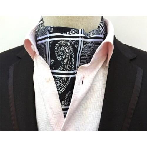2020 New Design Men Ascot Wedding Party Cravat Plaid with Paisley Pattern