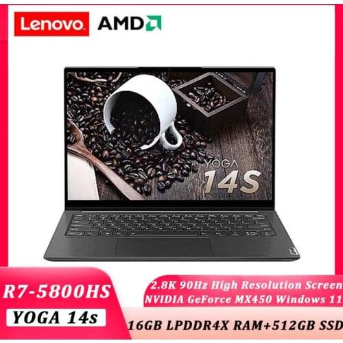 New Lenovo YOGA 14s 2021 AMD laptop R7 5800HS 16GB RAM 512G SSD Backlit keyboard 90Hz High refresh rate screen Ultraslim laptop
