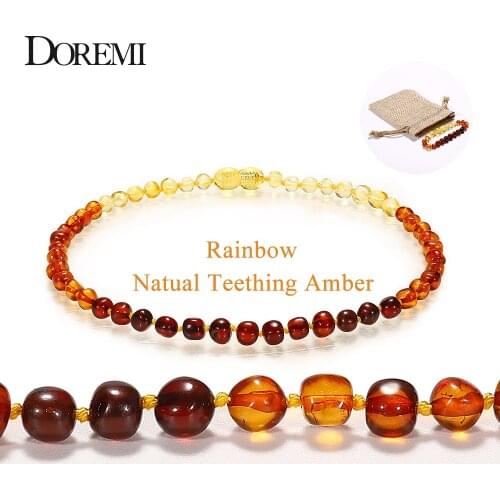Handmade Original Amber Teething Bracelet for Baby Natural Baltic Ambar Jewelry for Adult Women Bracelets Anklets Colar 12-50cm