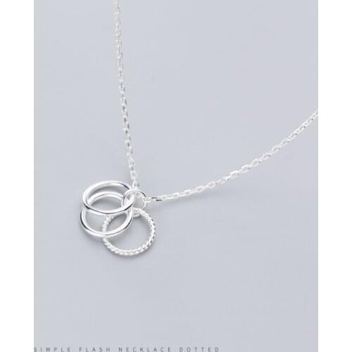 Colusiwei Three Circle Geometric Chain Necklace for Women Minimalism Fashion Genuine 925 Sterling Silver Fine Jewelry 2020 NEW