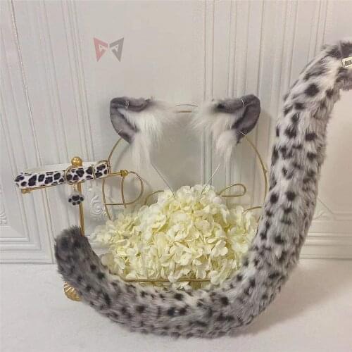 MMGG New Snow leopard Ears HairhoopTail Beast Style cosplay Leopard Headwear for Girl Women Costume Accessories Custom Made