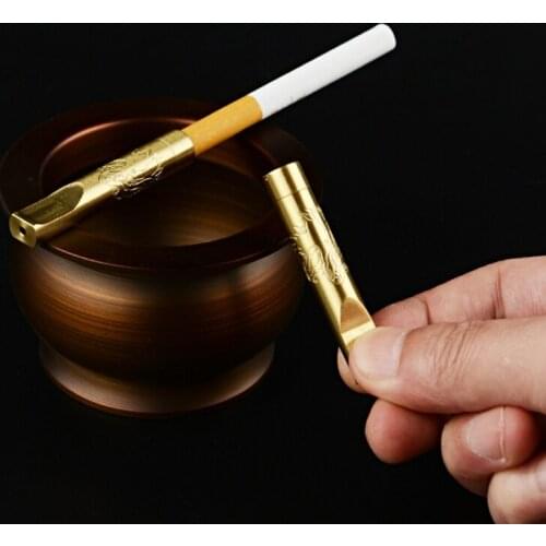 Tanyte Hot Sale 1 Piece Portable Reusable Brass Cigarette Holder Metal Tube Filter Tube Cigarette Accessories Mens Gift