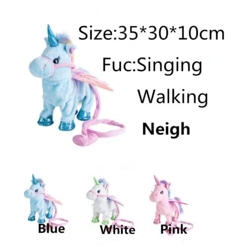 Singing and Walking Unicorn Electronic plush Robot Horses New Christmas Gift Electronic plush toys for Kids birthday gifts