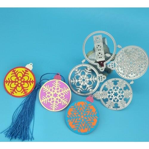 Christmas round snowflake keychain pendant metal cutting knife mold, scrapbook, photo album decoration DIY handmade art