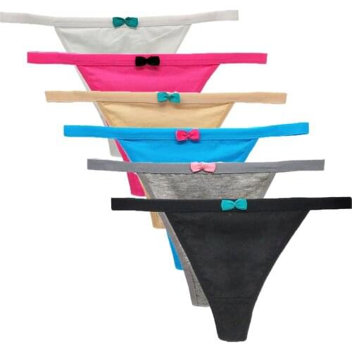 Thin Strappy Women Thongs and G Strings Plus Size Low Rise Female Tanga Cotton Bikini Underwear Solid Color Panties