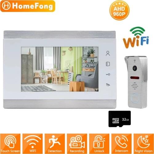 HomeFong Wireless Video Door Phone Smart IP Home Intercom Wifi AHD 960P Doorbell Camera with Motion Record for Apartment Villa