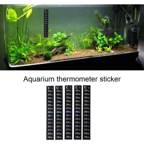Waterproof Tank Aquarium Thermometer LCD Fish Tank Temperature Measurement Strip Digital Display Aquarium Rubber Temperature Gau