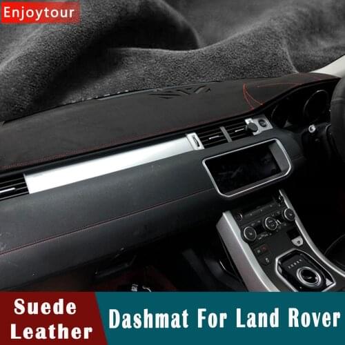 Suede Leather Dashmat Dashboard Cover Dash Mat carpet For Land Rover Velar Freelande Discovery3 LR4 5 Evoque Range Rover Sport