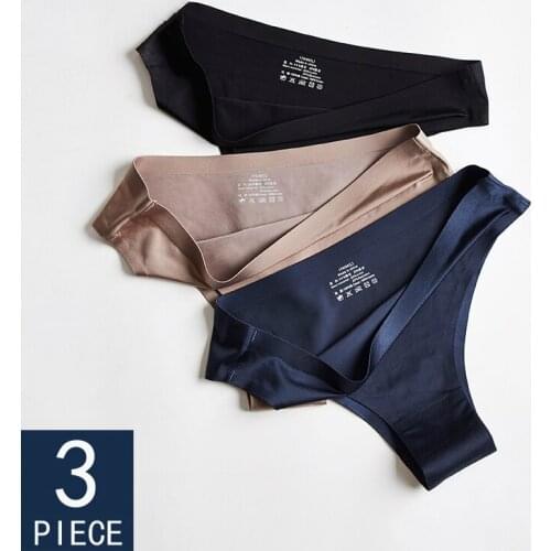 Womens Panties Underwear Sexy Seamless Sports Female Soft High Quality T-back G-string Thongs For Woman Ice Silk