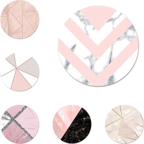 58mm pink gold marble Pattern Icons Pins Badge Decoration Brooches Metal Badges For Clothes Backpack Decoration
