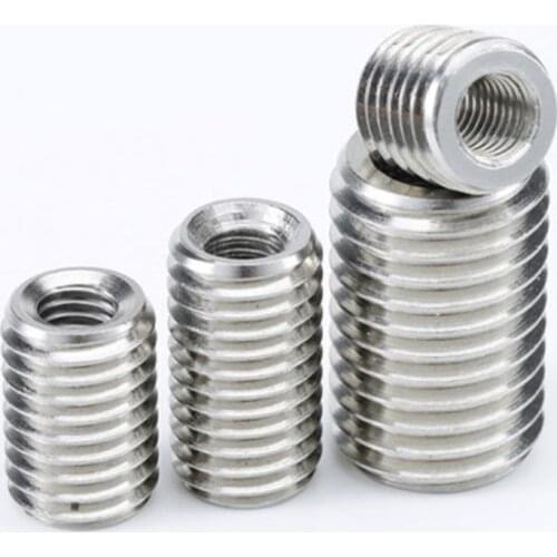 2pcs M2 M2.5 M3 M4 M5 M6 M8 M10 stainless steel 304 inside outside thread Adapter screw wire thread insert sleeve Conversion Nut
