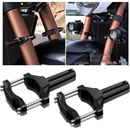 2Pcs Universal Mount Bracket for Motorcycle Bumper Headlight Stand Spotlight Extension Pole Frame Support Bracket