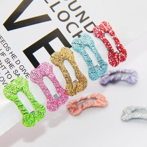 20pcs/lot 2.5 cm mini Dog Bones Form Bright color Hair Clips little bones Small BB clip dog tire teddy