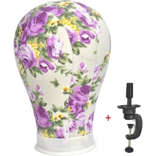 21/22"/23" pink Canvas Block Head Training wig head stand Mannequin Head Manikin Head Wig Stand