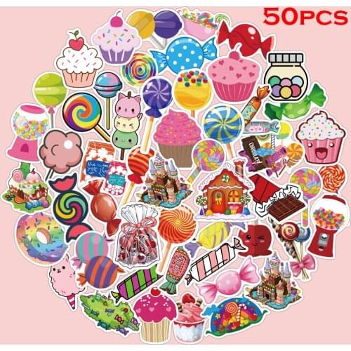 50Pcs Candy Series Graffiti Stickers Decoration Mobile Phone Case Luggage Laptop Waterproof High Quality Decal Toy Sticker