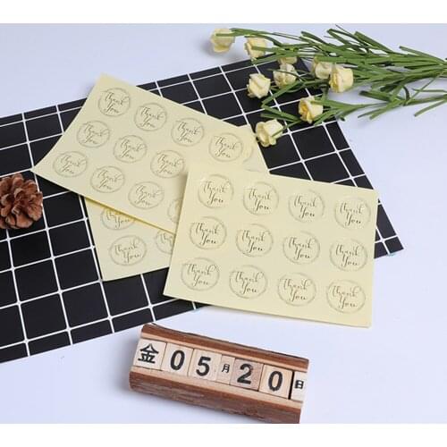 60pcs Thank You Paper Sticker Accessories Thanks Cookie Candy Bag Labels Creative Seal Adhesive Decorative Stickers