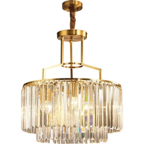 Abay Nordic Luxury Crystal Pendant Lights Copper Lamp Body LED Lamp Indoor Lighting lustre For Living Room Bedroom Restaurant