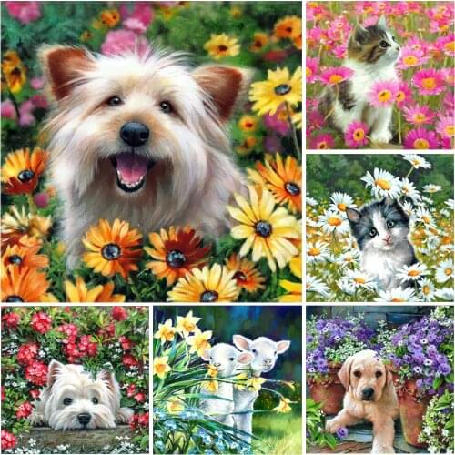 5D DIY Diamond Painting New Animals Childrens Handicrafts Diamond Mosaic Dog Cross Stitch Gift KB170