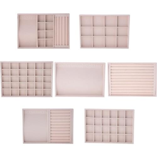 Velvet Jewelry Ring Earring Necklace Display Organizer Box Tray Storage Showcase