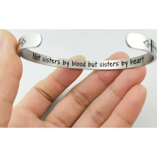 Bracelet Fashion Women Bangle Friendship Open Cuff No Sisters By Blood But Sisters By Heart