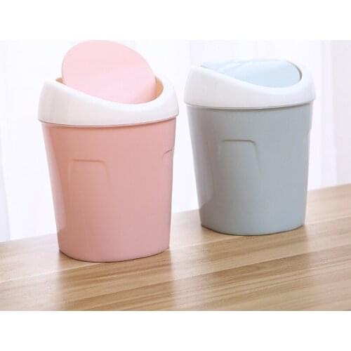 Home mini desktop trash can The head of the bed on the living room table flips the trash can