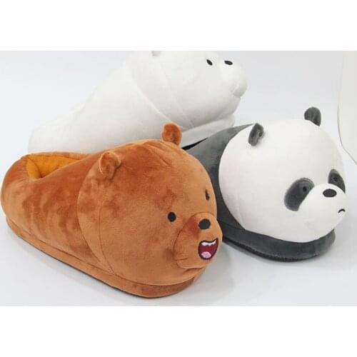 Home Plush Animal Warm Shoes Cotton Slippers Anime Panda Polar Bear Cosplay Shoes Female / Male Couple Slippers Adult Style