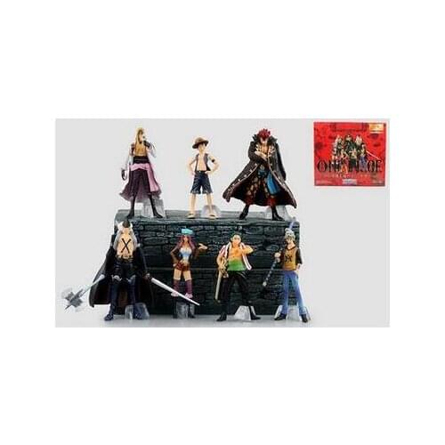 7pcs/set One Piece Luffy Trafalgar Law Anime Action Figure 9-12cm PVC Collection Model Toys for Christmas Gift with Box