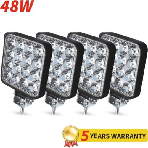 FSO for Motorcycle 12 Volt 12V LED Work Light 3030 Chip 6500K 60W Watts Flash Light Auto Headlight 24V 4x4 Truck Lamp