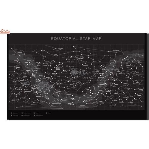 ShineHome-1pc Equatorial Star Map Canvas Picture Painting Printing Prints on Canvas Black White Living Room Office Walls Decor