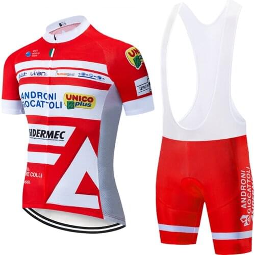 TEAM 2020 RED ANDRONI CYCLING JERSEY 20D bike shorts set Ropa Ciclismo MEN summer quick dry BICYCLING Maillot pants clothing