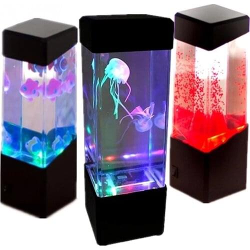 Colorful Aquarium Lights Bedside Table Lamp LED Fish Tank Night Light for Kids Children Gift