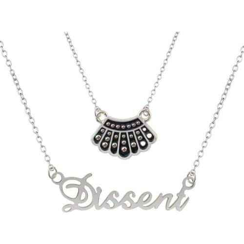 Hot Selling Dissent Necklace U.S. Justice Ginsberg Ruth Bader Ginsberg necklace Jewelry Gift For Fans
