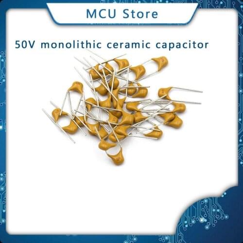 1000Pcs 50V monolithic ceramic capacitor 10PF~ 10UF 22PF 47NF 220NF 1NF 1UF 4.7UF 100NF 330NF 0.1UF 102 104 105 106 103 473 334
