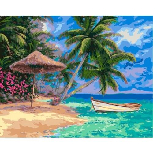 Frameless painting by numbers paint by number for home decor PBN for living room 4050 summer time