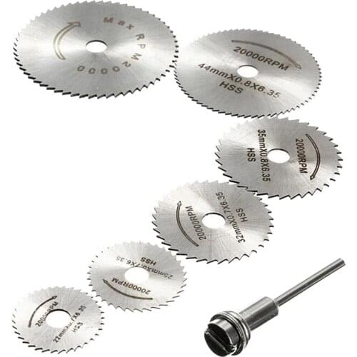 1/8' Shank High Speed Steel HSS Mini Circular Saw Blades Set DIY Disc Wheel Cutting Blades with Mandrels for Drills Rotary Tools