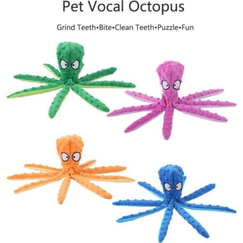 New 8 Legs Octopus Soft Stuffed Plush Dog Toy Outdoor Play Interactive Squeaky Dog Toy Sounder Sounding Paper Chew Tooth Toy Hot