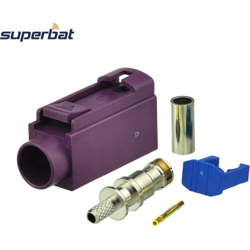 Superbat 10pcs Fakra Crimp Jack Connector for Violet Car GSM Cellular phone for cable RG316 LMR100