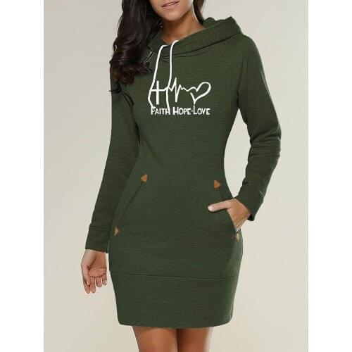 Autumn and Summer Thin Hoodie Plain Hooded Elegant Sweatshirt Cord Tunic Hoodies Dress Women Casual