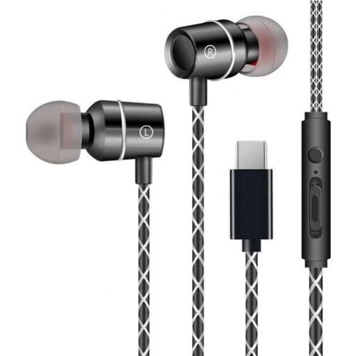 In-Ear Wired Earphone Dual Dynamic Coil with Microphone Wire-Control Headphone