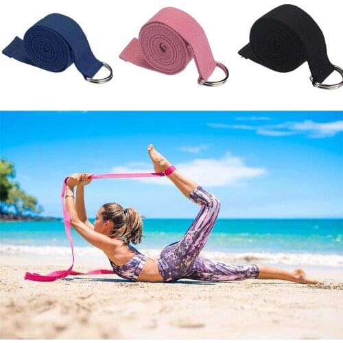 Women Yoga Adjustable Sport Stretch Strap D-Ring Belts Fitness Exercise Gym Rope Figure Waist Leg Resistance Fitness Bands Yoga