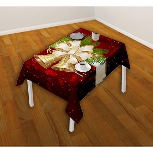 Christmas Table Mat Dinner Table Cover Placemat Ornament Bell Santa Claus Tablecloth Christmas Decoration For Home Navidad 2022