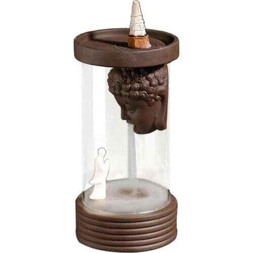 Fish Buddha Cup Backflow Incense Burners Cone Censer Holder Home Desk Decor