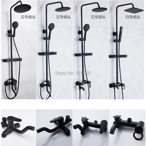 Cold & Hot Water Brass Material Black Color 3 Wayout Shower Tap