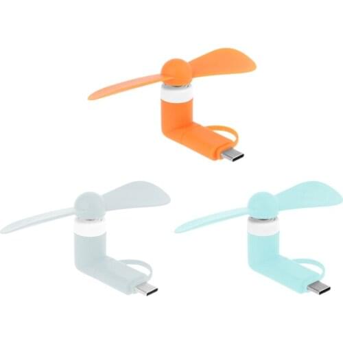 Universal Cellphone Type C Micro USB OTG Mini Fan Cooler Mute Fan for Mobile Phone Tablet Type C Powerbank Charger