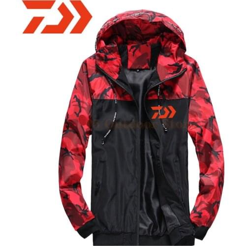 Daiwa Spring Hoodie Zipper Fishing Jacket Men Cycling Breathable Quick Dry Gamakatsu Fishing Cloth Windproof Outdoor Sport Wear