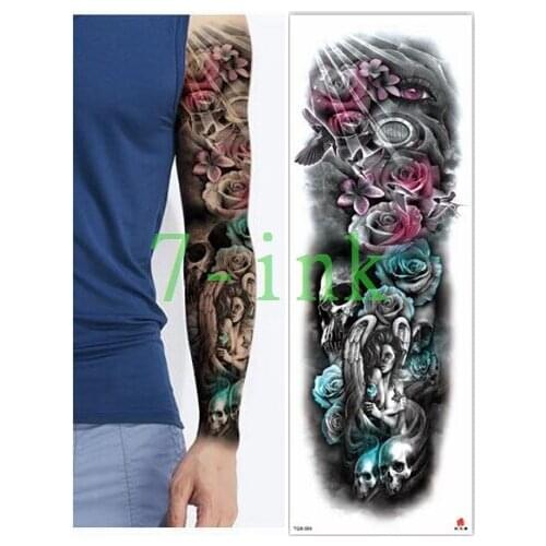 Waterproof Tattoos Sticker Full Arm Dragon Lord of Buddha tattoo Water Transfer flash tatoo fake tattoo for men women